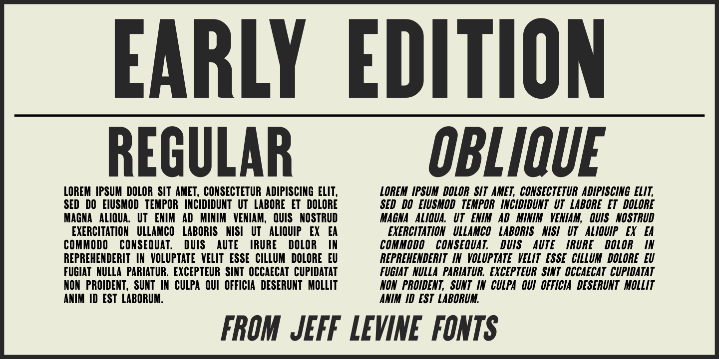 Шрифт Early Edition JNL